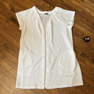 Jordon Taylor Button Up Short Sleeve Beach Cover Up with Pocket